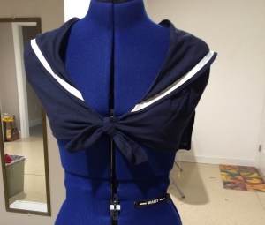 Navy crop top front