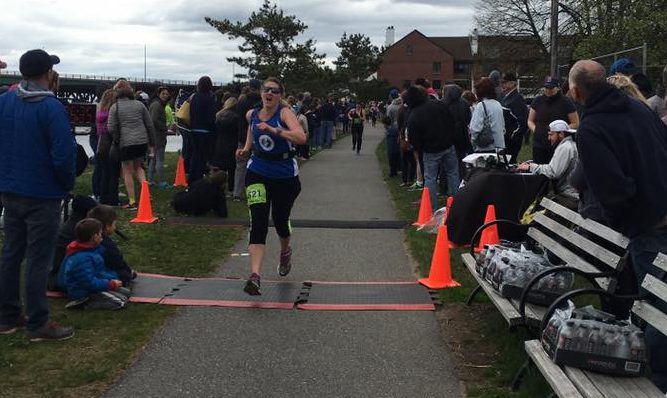 crossing the finish line